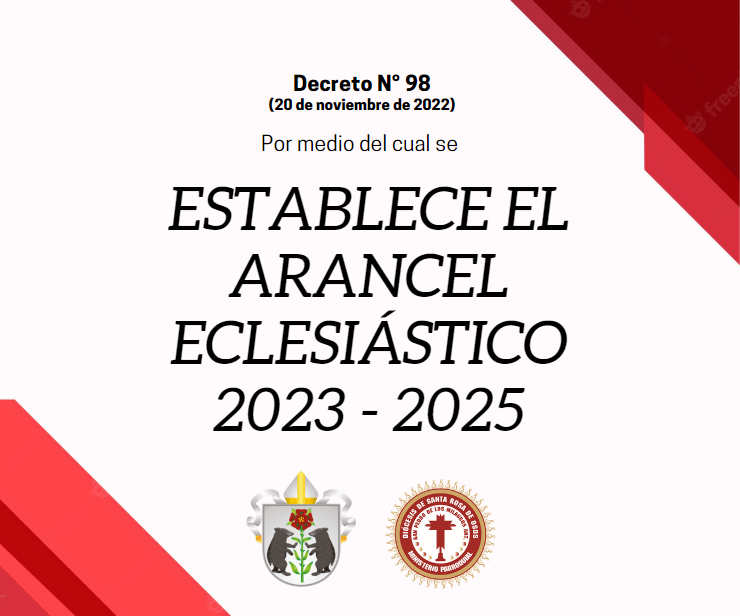Modificación de Aranceles Eclesiásticos 2023 – 2025